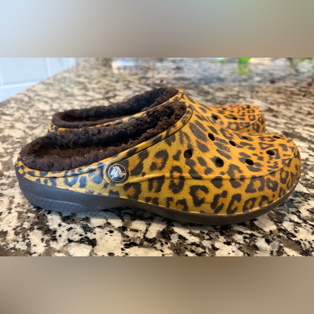 Cheetah print Crocs
